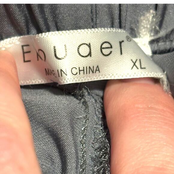 NWOT Ekouaer Silky Metalic Gray/Silver Sleep Shorts - Size XL - Picture 7 of 8